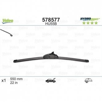 Щетка стеклоочистителя HU55B HydroConnect Upgrade LHD 55cm x 1шт. Valeo 578577