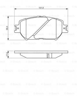 Комплект тормозных колодок, дисковый тормоз BOSCH 0986494418 (фото 1)