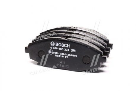 Комплект тормозных колодок, дисковый тормоз BOSCH 0986495224 (фото 1)