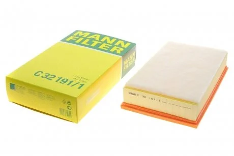 Фільтр повітряний VW T5 1.9TDI/2.0/BiFuel/TDI/TSI/2.5TDI/3.2 V6 03-15/VW T6 2.0TDI/TSI 15- MANN C 32 191/1