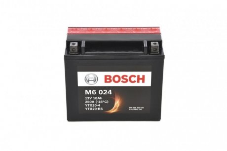 Аккумуляторная батарея 18Ah/250A (177x88x156) (AGM) (мото) заменено 0986FA1260 BOSCH 0092M60240 (фото 1)