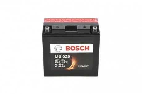 Аккумуляторная батарея 12Ah/190A (152x70x150/L+) (AGM) (мото) заменена 0986FA1320 BOSCH 0092M60200 (фото 1)