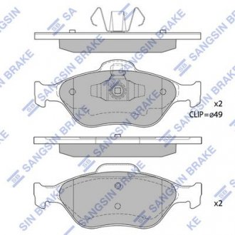 Тормозные колодки дисковые передние SANGSIN BRAKE Hi-Q (SANGSIN) SP1565