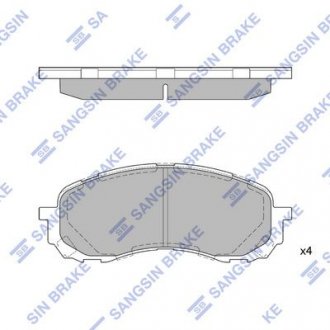 Тормозные колодки дисковые передние SANGSIN BRAKE Hi-Q (SANGSIN) SP1629 (фото 1)