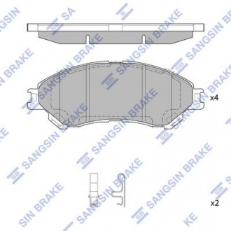 Тормозные колодки дисковые передние SANGSIN BRAKE Hi-Q (SANGSIN) SP4212