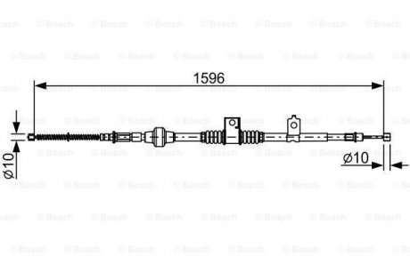 Трос ручника (L) Mitsubishi Lancer 08- (1596mm) BOSCH 1987482520