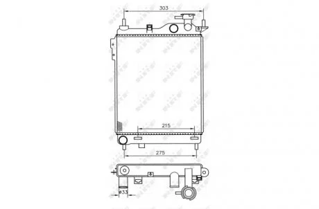 Радіатор охолодження Hyundai Getz 1.1-1.4 02-10 NRF 53359