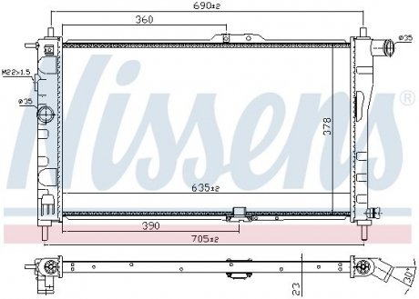 Радіатор системи охолодження NISSENS 61651A