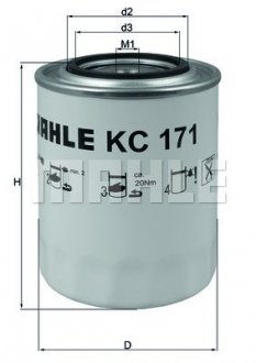 Фільтр паливний MAHLE ORIGINAL MAHLE / KNECHT KC 171