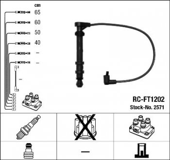 Комплект високовольтних проводів / RC-FT1202 NGK 2571