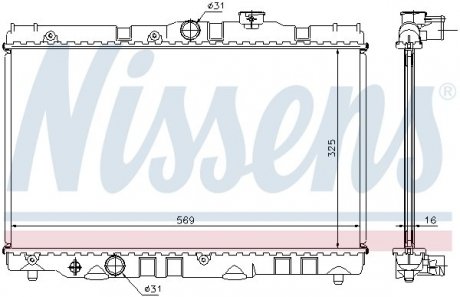 Радіатор GEO PRIZM(87-)1.6 i 16V(+)[OE 16400-11170] NISSENS 64741