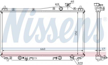 Радіатор HD CIVIC(01-)1.4 i 16V(+)[OE 19010-PLC-J01] NISSENS 68115