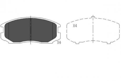 Комплект гальмівних колодок PARTS KAVO KBP-5505