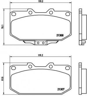 Комплект гальмівних колодок з 4 шт. дисків BREMBO P56025 (фото 1)