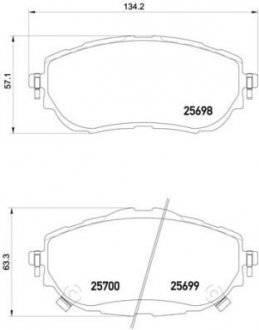 Тормозные колодки дисковые BREMBO P83150 (фото 1)