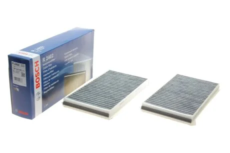 Фільтр салону BMW 5 (E60/E61)/6 (E63/E64) 2.0-5.0 01-10 (к-кт 2шт.) (вугільний) BOSCH 1987432402