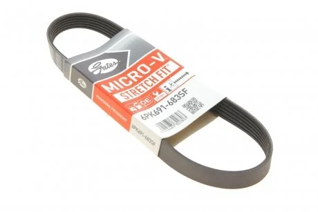 Ремінь генератора MB Sprinter 3.0CDI 07- (+AC) Gates 6PK691-683SF