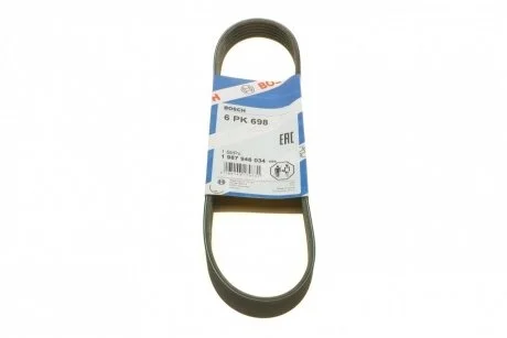 Ремінь генератора поліклиновий Citroen Jumper/Fiat Ducato/Peugeot Boxer 2.0 94- (6PK698) BOSCH 1987946034