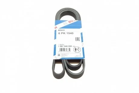 Ремінь генератора поліклиновий VW Golf/BMW/Ford/Opel (6PK1540) BOSCH 1987946099