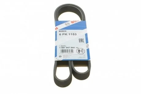 Ремінь генератора Fiat Ducato/Citroen Jumper 1.9D/TD 94-/Renault Trafic 2.5dCI 03- (6PK1153) BOSCH 1987947944
