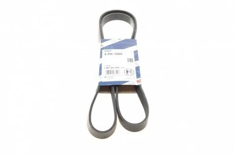 Ремінь генератора Fiat Scudo/Citroen Berlingo/VW Golf IV 1.8/1.9TDI 97- (6PK1660) BOSCH 1987947978