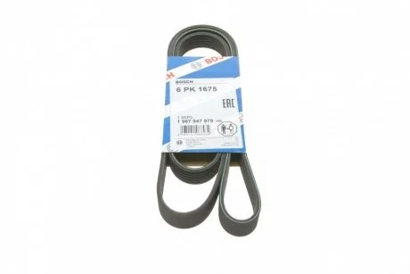 Ремінь генератора Toyota Corolla 1.4/1.6 02-06/Ford Escort 1.6/1.8 92-99/Audi A6/100 91-97 (6PK1675) BOSCH 1987947979