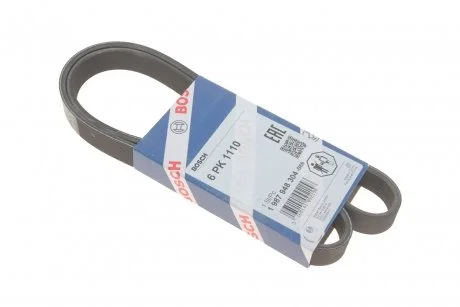 Ремінь генератора Fiat Scudo/Citroen Berlingo 1.9D/TD 96- (PS,-AC) (6PK1110) BOSCH 1987948304