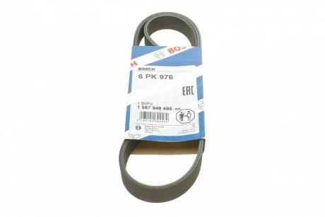 Ремінь генератора поліклиновий Peugeot Partner/307/508 02-/Citroen Berlingo/C2/C3/C4/C5 1.6 HDi 04- (6PK976) BOSCH 1987948486