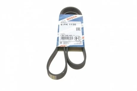 Ремінь генератора Renault Kangoo 1.5 dCi 03- (6PK1130) BOSCH 1987948440