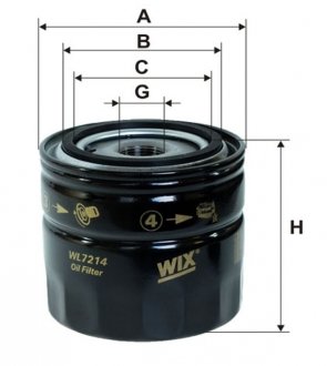 Фільтр оливи WIX FILTERS WL7214