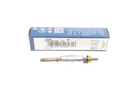 Свічка розжарювання MB 123 (OM617)/E-class (W124) (OM601) -95 BOSCH 0250202034