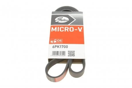 Ремінь генератора Citroen Berlingo/Peugeot Partner 1.6 08- Gates 6PK1700