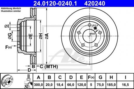 Гальмівний диск 420240 / ATE 24.0120-0240.1 (фото 1)