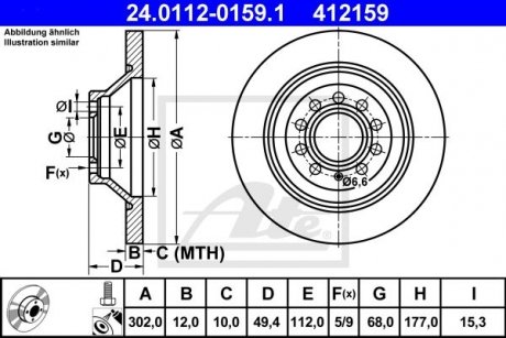 Тормозной диск ATE 24.0112-0159.1 (фото 1)