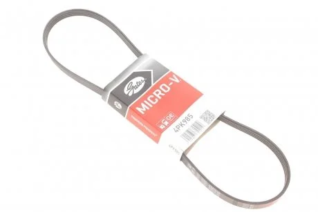 Ремінь генератора Fiat Ducato 2.3JTD 02-/Mitsubishi L400/Lancer V/Outlander II 2.0-3.0 94-05 Gates 4PK985