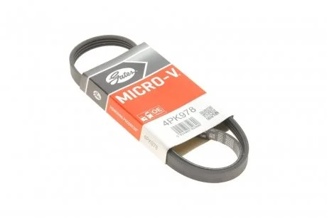 Ремінь генератора Fiat Punto 1.4/1.6 GT/Hyundai Sonata II 1.8-2.4 -91/Mazda 323 II-III 1.3-1.6 -93 Gates 4PK978