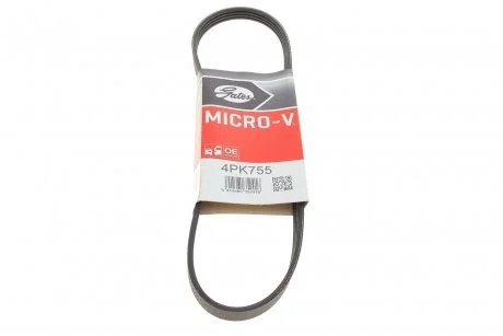 Фото 1 - ремень генератора Fiat Ducato 1.9D/TD 94-02 Gates 4PK755 Ремень генератора Fiat Ducato 1.9D/TD 94-02 Gates 4PK755 (фото 1)