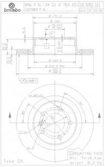 Гальмівний диск BM BREMBO 09.9793.11