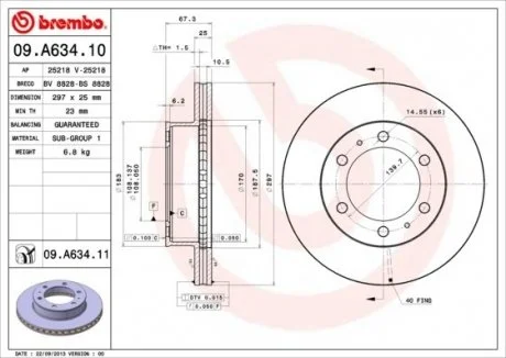 Тормозной диск BREMBO 09.A634.10