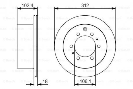 Тормозной диск BOSCH 0986479R57 (фото 1)