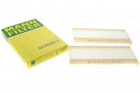 Фільтр салону Peugeot Partner/Citroen Berlingo/C4 08-/Jumpy/C5 16-/Fiat Doblo/Scudo 22- (к-кт 2 шт.) MANN CU 29 003-2