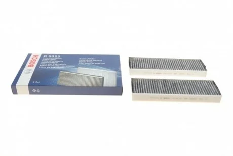 Фільтр салону Citroen Berlingo/Peugeot Partner 08- (к-кт 2шт.) (вугільний) BOSCH 1987435522