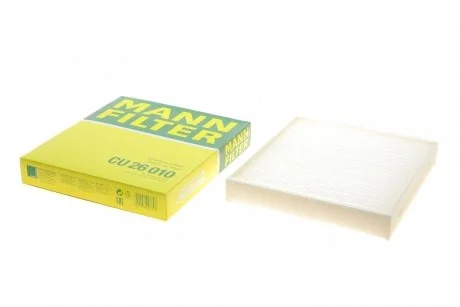 Фільтр салону Audi A1 10-18/Seat Ibiza/Skoda Fabia/Praktik/Rapid/VW Polo 10-/Ameo 16- MANN CU 26 010