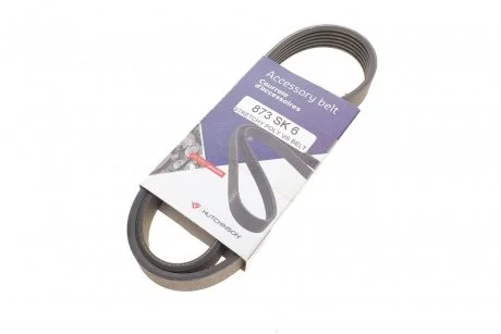 Ремінь генератора Citroen Jumper/Peugeot Boxer 2.0/2.2HDi 04- (-AC)/Opel Movano 2.5D (6PK873) HUTCHINSON 873SK6