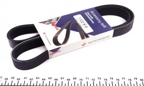 Ремінь генератора 6PK1123 T5 1.9TDI/2.0 03> (PS) 1122 K 6 HUTCHINSON 1122K6