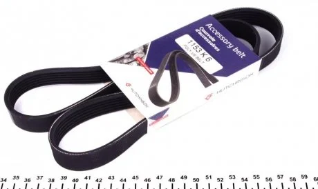 Ремінь генератора (поліклиновий) 1153 K 6 HUTCHINSON 1153K6