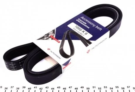 Ремінь генератора 6PK1670 Ducato/Boxer 2.2HDi 06>(+AC) Doblo 1.3D Multijet 04> (+AC) 1669 K 6 HUTCHINSON 1669K6