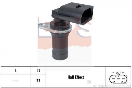 Датчик положення к/вала BMW 3 (E36/E46), 5 (E39/E60), 7 (E38/E65), X3 (E83), X5 (E53), Z3 (E36), Z4 (E85) 1.6-4.6 95- EPS 1.953.472