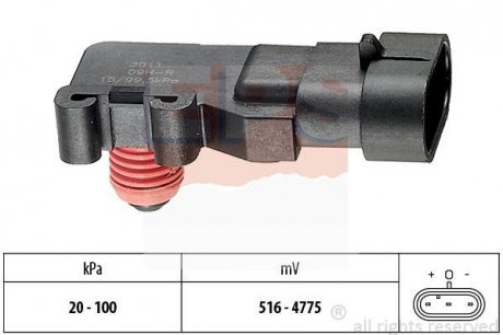 Датчик тиску в колекторi (MAP) Chevrolet Epica/Rezzo/Opel Astra G/Vectra B/C 1.6-2.2/Renault Kangoo/Twingo 1.2 EPS 1.993.011