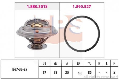 Термостат Bmw, Ford Galaxy /80C/VW Bora,Golf IV,Passat,T IV 2.3-2.8 V6 97/08- EPS 1.880.301 (фото 1)